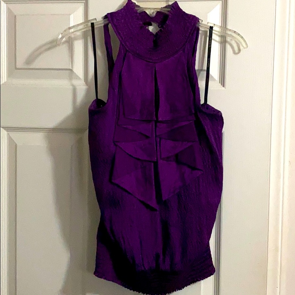 Purple Bebe Turtle Neck Sleeveless Top